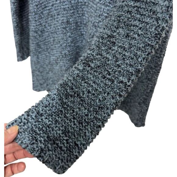 J. JILL Pure Jill V Neck Cotton Elliptical Hem Tunic Sweater Blue Soft Knit - Picture 6 of 9